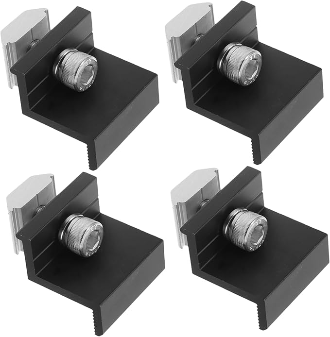 TOYANDONA 4Pcs Solar Panel Mounting Brackets Durable Aluminum Bracket for Easy Installation Versatile Solar Mounting for Rv Roof and Off Applications