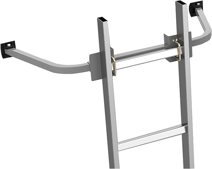 Ladder Stabilizer, Roof Ladder Standoff, Heavy Duty Ladder Stabilizer Accessory with Non-marring Rubber End Caps (Silver)