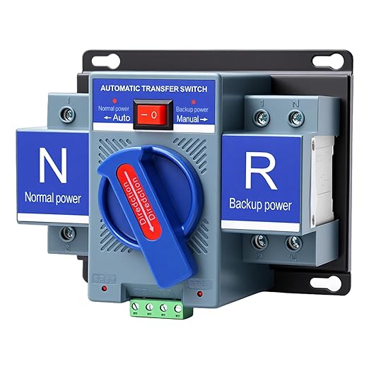 Automatic Transfer Switch 2P 63A 220V Generator Changeover Switch 50HZ/60HZ for Home, Office and Public Spaces