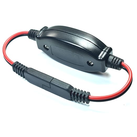 FILSHU SAE Extension Cable 16 AWG Wire Harness 12V-24V DC with ON/OFF Switch Quick Connect/Disconnect Snap Action Cable for Motorcycle,Cars,Camp Trailer Solar Panels(30cm/1ft)