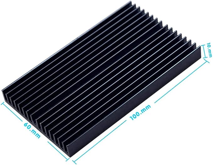 Easycargo 4pcs 60mm Heatsink 100x60x10mm, Aluminum Cooling Heat Sink, Cooler Heatsink for cooling LED panel (100mm x 60mm x 10mm) (Black)