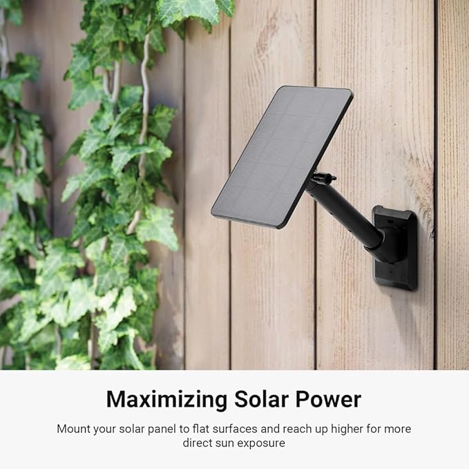 Holicfun Universal Solar Panel Wall Mount for Ring, Eufy, Arlo, Wyze, Reolink Solar Panels and More, Extended Mounting Arm, Multi-Angle Adjustable (White)