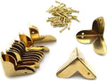 SDTC Tech 12-Pack Mini Jewelry Box Corner Protectors Metal Edge Guard Cover - Gold