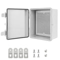 Junction Box ABS Plastic IP65 Waterproof Dustproof Universal Electrical Enclosure, Hinged Shell Outdoor and Indoor Usage Project Box, 8.7"x 6.7" x 4.3"(220x170x110mm), Grey