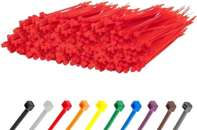 GTSE 4 Inch Red Zip Ties, 5,000 Bulk Pack, 18lb Strength, UV Resistant Small Nylon Cable Ties, Self-Locking 4" Tie Wraps