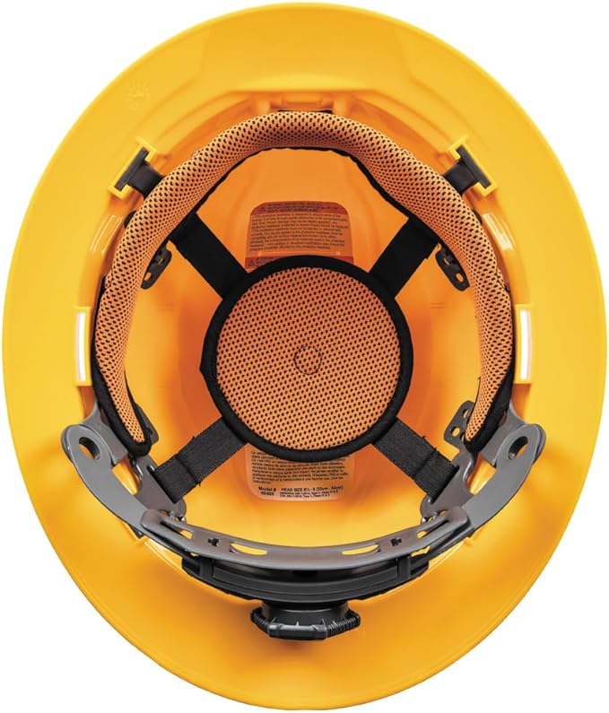 Klein Tools Hard Hat, Non-Vented Full Brim Style, Padded, Self-Wicking Odor-Resistant Sweatband, Tested up to 20kV