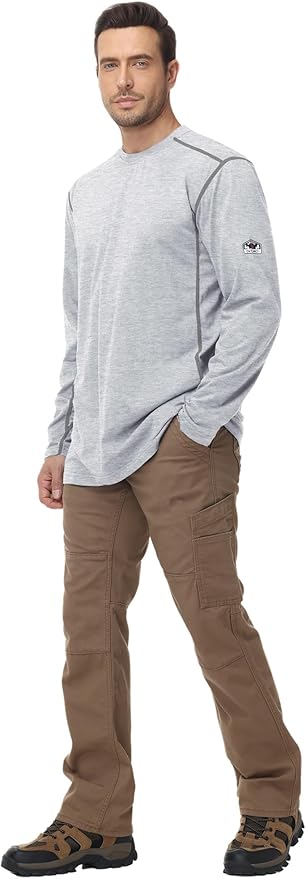 FR Shirts for Men 4oz Lightweight Fire Resistant Shirts for Men Long Sleeve Welding Shirt CAT1