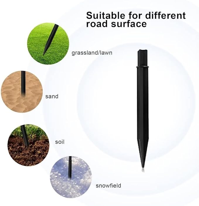 12 PCS Plastic Ground Spikes Stakes, 8.27" x 0.827" Solar Torch Lights Spikes Replacement ABS Ground Stakes for Christmas Garden Lights (8.27" x 0.827")
