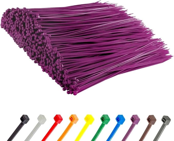 GTSE 12 Inch Purple Zip Ties, 10,000 Bulk Pack, 50lb Strength, UV Resistant Long Nylon Cable Ties, Self-Locking 12" Tie Wraps