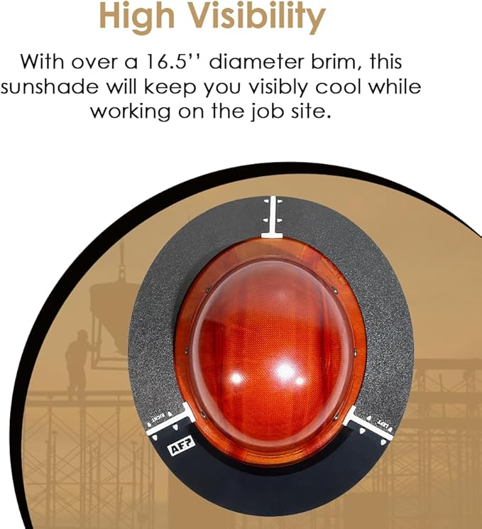 AFP Full-Brim Tinted Smoke Polyurethane Plastic Sun Shield Hard Hat Visor | Standard Brim Extender | Sun & Heat Protection Reusable Accessory | Compatible with AFP Brand Hard Hats ONLY