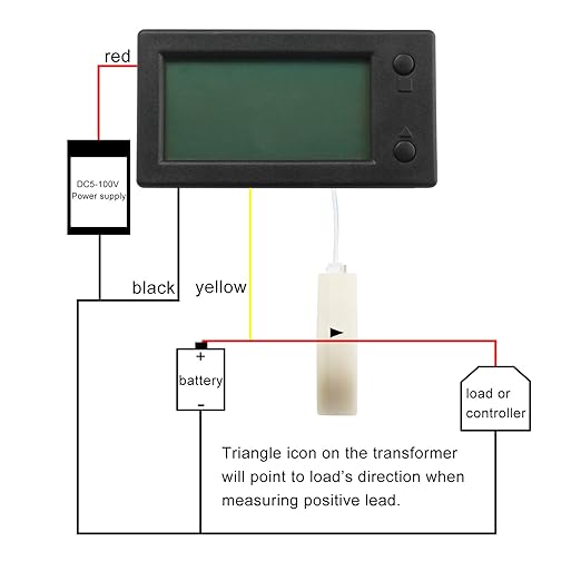 DROK Battery Monitor, Amp Volt Power Watt Meter DC 0-300V 200A STN LCD Display Panel Meter, Current Voltage Energy Capacity Ammeter Voltmeter Multimeter Gauge with Hall Sensor, 2.5m Shielde