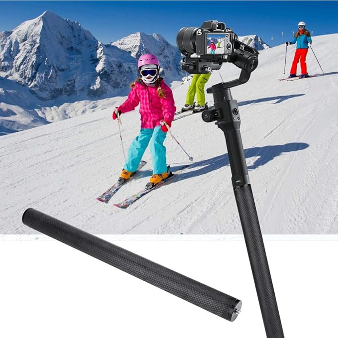 Tripod Extension Tube for Gimbal, Carbon Fiber Extension Rod Lightweight Pole Extender Accessory for Tripod Stabilizer