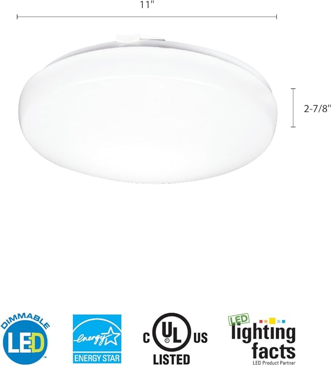 Lithonia Lighting FMLRL 11 14830 M4 11-Inch 3000K LED Low Profile Round Flush Mount