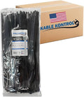 Kable Kontrol Made in USA Cable Zip Ties, 2000 Pcs 14 Inch Black, 120 Lbs Tensile Strength, Self-locking UV Resistant Plastic Nylon Wire Ties, for Indoor or Outdoor Use