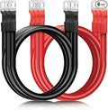 Linkstyle 6 PCS 4 AWG Battery Cables 12 Inch, 30CM Heavy Duty Marine Battery Power Inverter Copper Wire Set, with 3/8" Tinned Copper Lugs, for 12v-48V Automotive Solar, ATV, RV