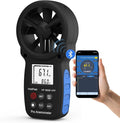 HoldPeak Handheld Anemometer Bluetooth, Digital Wind Speed Gauge Meter, Air Flow Velocity Temperature CFM Measuring Device for HVAC Outdoor Sailing Shooting Golf, 866B-APP