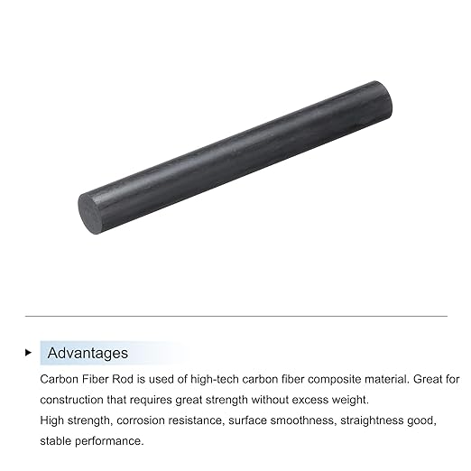 MECCANIXITY Carbon Fiber Rod, 12mm x 100mm for RC Plane DIY Tool Wing Tube Quadcopter Arm, Pack of 4