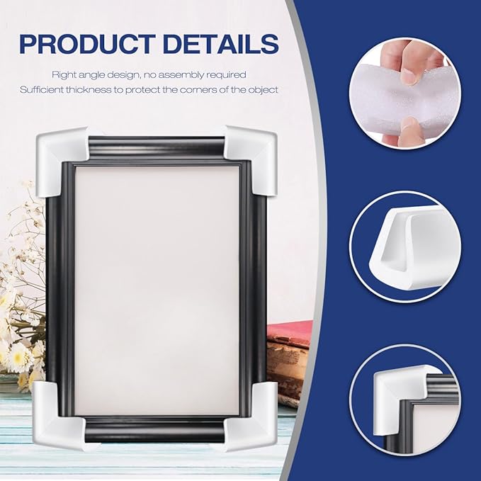 24Pcs Edge Foam Protection Corners for TV Frame Photo Mirror,Packing Foam Corner Protectors for Shipping Moving Foam Packing Material for Shipping