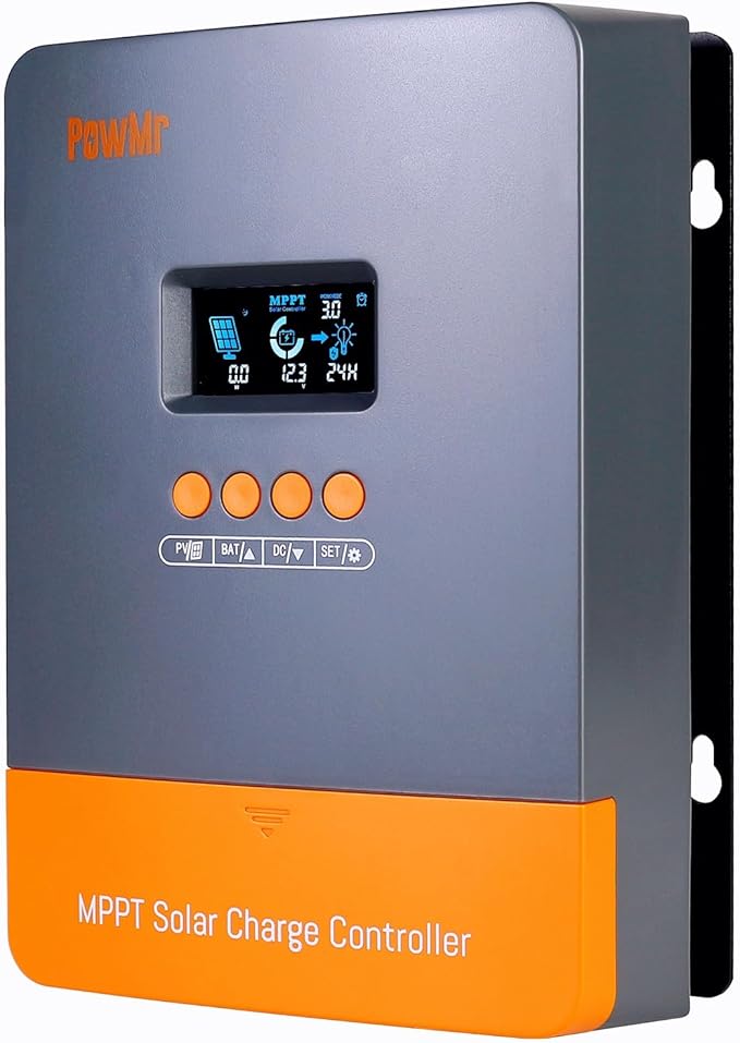 PowMr 60Amp MPPT Solar Charge Controller,12V/24V/36V/48V, w/ Backlight LCD Display, Solar Charge Controller for Sealed Lead Acid Flooded Gel and Li Battery