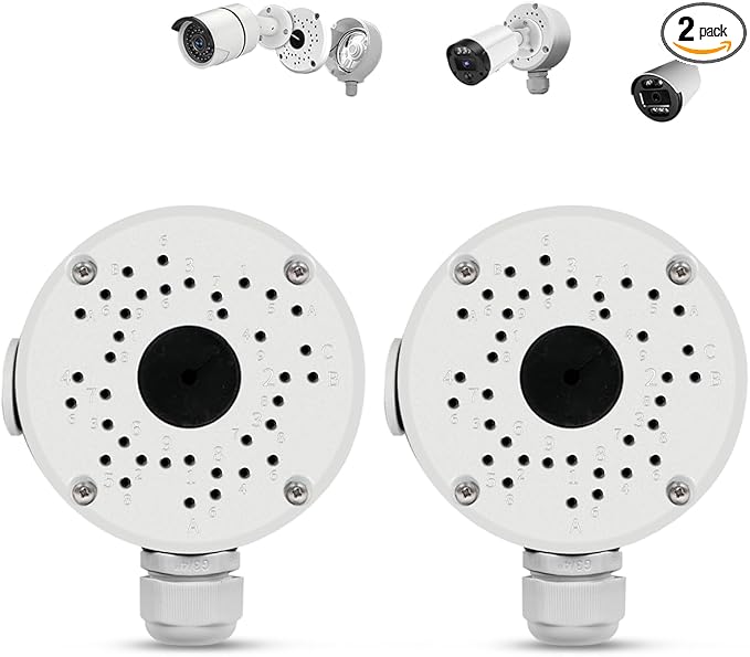 【Security Camera Junction Box】 Universal Bullet Security Camera Mount Bracket, IP66 Waterproof Metal Junction Box