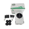 WSISO-63 IP66 Outdoor 1500V 63A 4P Solar PV DC Isolator Disconnector Switch, 4 Wire Glands for 10 AWG Wire, 8 PV Connectors
