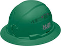 Klein Tools 60941 Hard Hat, Vented, Full Brim Style, Padded, Self-Wicking Odor-Resistant Sweatband, Green