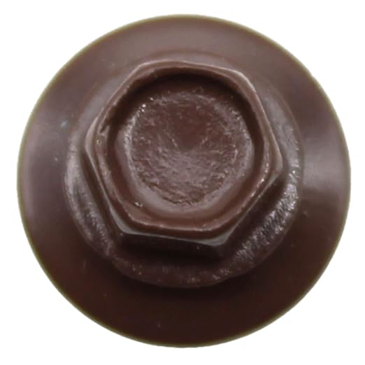 Metal Roofing Screws: (250) 10 x 1 Brown Hex Head Sheet Metal Roof Screw. Self Starting Metal to Wood siding Screws. EPDM Washer. Colored Head