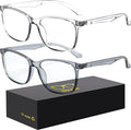 Blue-Light Blocking Glasses Computer Reading/Gaming/TV/Phones Glasses Fashion Anti Eyestrain Glasses for Women Men（A4 Gray + Transparent）