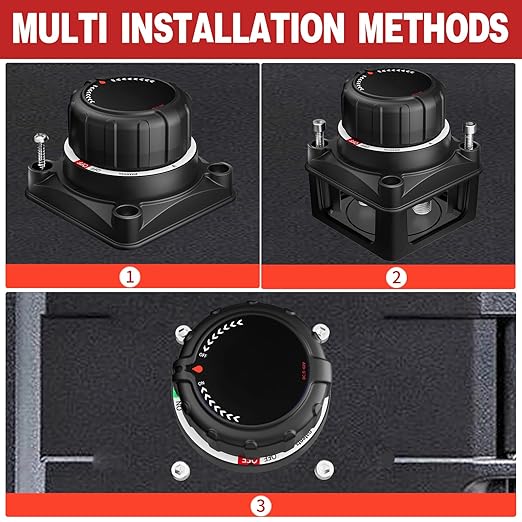 VSTM Upgrade Battery Disconnect Switch with Digital Voltage Display, DC 5-60V, Power Master Isolator Cut Off Switch for Car Truck Marine Boat RV Camper Trailer (Upgrade Black)