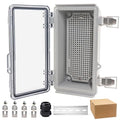 Waterproof Electrical Box, IP67 Junction Box Stainless Steel Latch Hinged Clear Cover Project Enclosure with Wall Bracket 7.9"x3.9"x2.8"