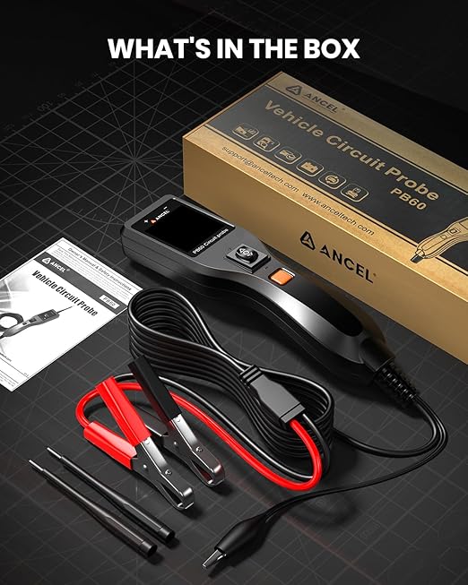 ANCEL PB60 Automotive Circuit Tester, Power Circuit Probe Tool, 12-24V Electrical Short Open Breaker Circuit Finder, AC/DC Current Resistance, Digital Volt Ohm Meter, Activate Component, for 99% Car