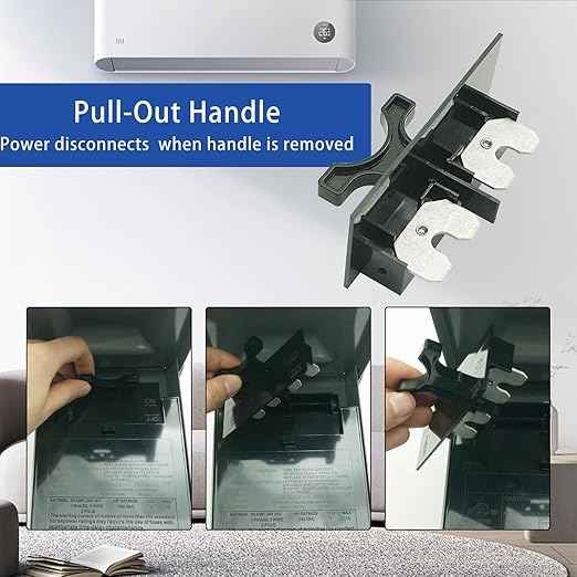 Wells 30AMP Waterproof AC Disconnect Box (No Included Fuse) 120/240VAC Fuse Disconnect Outdoor Metal Box Pull Out Switch for Home and Light Commercial Air Conditioning
