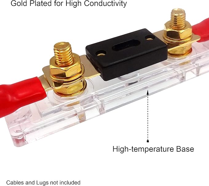 in-Line ANL Fuse Holder 0/2/4 Gauge AWG with 150Amp ANL Fuse Gold-Plated (2 Pack)
