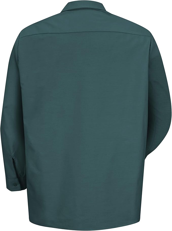 Red Kap Men's Long Sleeve Industrial Work Shirt | Moisture Wicking Button Up, Wrinkle Resistance Fights Fading & Stains