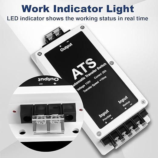 AC 110V 20A Dual Power Automatic Tranfer Switch,Two Ways 0.015S High Speed Tranfer Switch, ATS Auto Transfer Switch