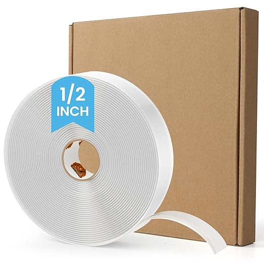 TAPEBEAR Butyl Tape White 1/2" x 30' x 1/8" RV Tape Sealant Waterproof, White Butyl Caulking, Stretchable Butyl Sealant Headlight Putty Tape for EPDM Auto RV Window