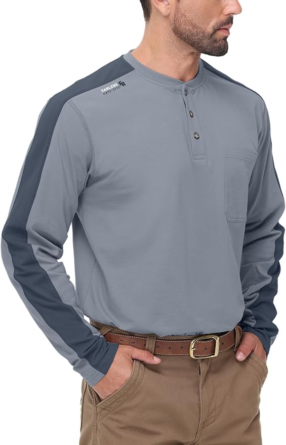 FR Shirts for Men 5.5OZ Lightweight Stretch Patriot Baseball T-Shirt Work Shirt
