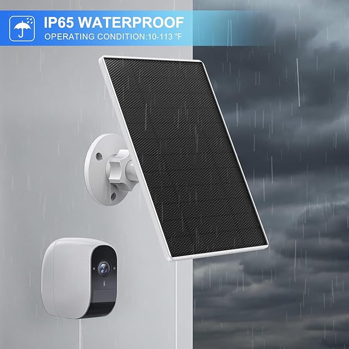 Solar Panel for eufy Camera,6W Solar Panel for Eufy E,2C/2C Pro,2/2Pro,E20/E40,Solo,SoloCam Spotlight,IP65 Waterproof USB-C Solar Panel Charger for Eufy with Micro USB Connector (2 Pack)