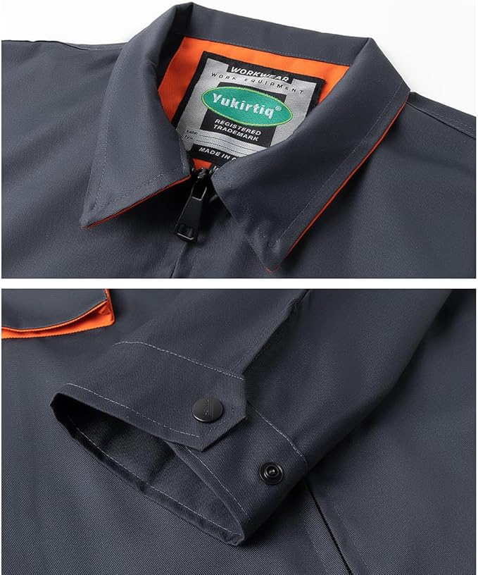 Men's Coveralls Mechanic Work Jumpsuit Multi Pockets Overalls Long Sleeve Workwear Coverall