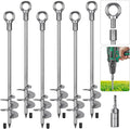 24'' Ground Anchors Screw in Heavy Duty 12mm Solid Steel, 3" Spiral Blade with Smooth Edges, Fully Welded Design for Mobile Home, Shed, Trampoline, Swing Set, Carport, Earth, Tent, 6Pack