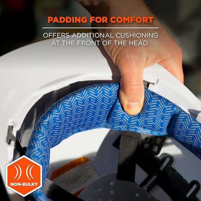 Ergodyne Chill-Its 6612 Moisture Wicking Hard Hat Top Pad, Padded Cooling Microfiber, Fits Most Suspension Systems (3-Pack)