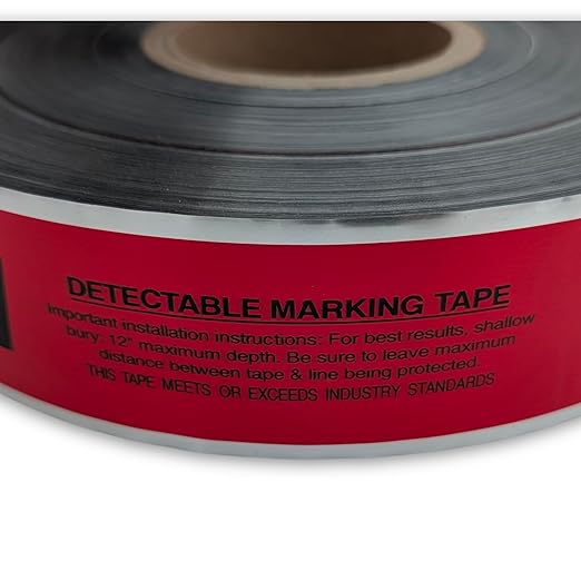 ACE Supply Buried Electrical Line Caution Tape - 6 Roll Pack - Detectable Underground Tape - 2 Inch x 1000 Ft Length, 4 Mil - Buried Electrical Tape Used for Utility Marking Tape