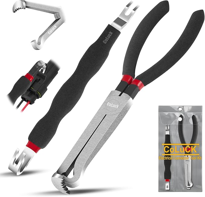 2Pcs Electrical Disconnect Pliers, Electrical Connector Pliers, Electrical Plug Removal Tool Electrical Connector Removal Tool, Automotive Electrical Terminal Connector Separator Removal Tool for Car