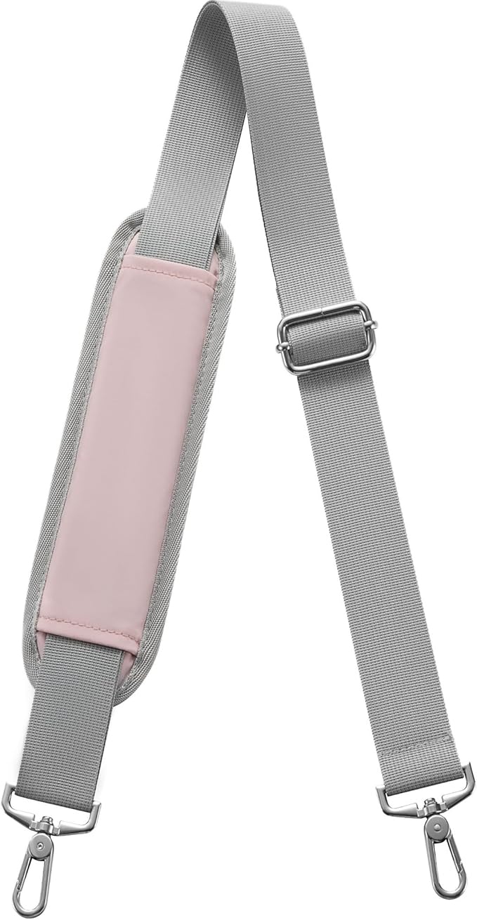 LUGGEX 56 Inch Shoulder Strap, SS01 Adjustable Replacement Belt with Padded Metal Hooks for Crossbody Duffel Messenger Sleeve Bag Brifcase, (SS01-Core, Pink)