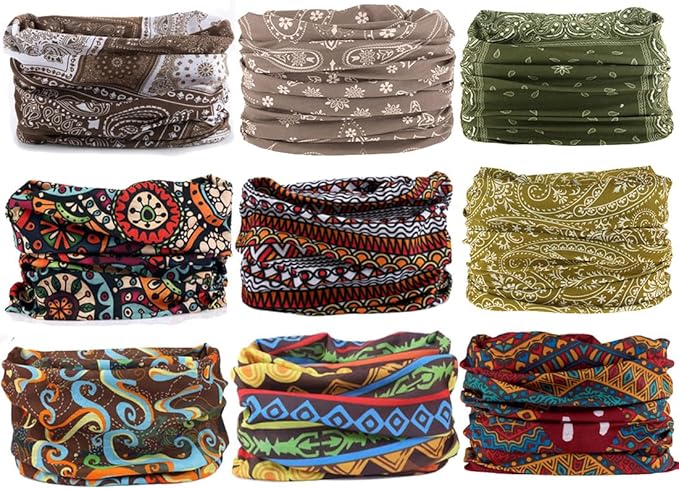 Neck Gaiter Face Cover Bandana Mask Scarf, Breathable Sun& Dust-proof for Cycling Running Fishing Hiking