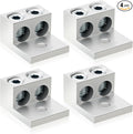 Blulu 4 Pieces Dual Aluminum Ground Lug Dual Rated Double Wire Barrel Aluminum Mechanical Lug (2/0)