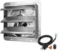 iPower 12 Inch Aluminum Shutter Exhaust Fan with Power Cord, High Speed 1620RPM, 1800 CFM, Silver (Pack of 1)