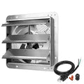 Simple Deluxe 12 Inch Wall Mounted Shutter Exhaust Fan, Aluminum, 1600 RPM, 940 CFM, for Attic, Garage, Louvered Vent, Plant, Greenhouse, Silver