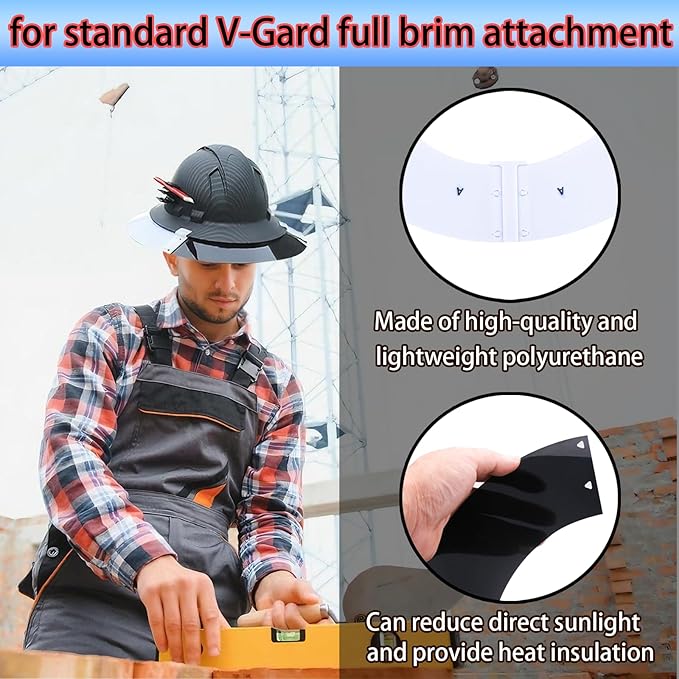 Hard Hat Sun Shade Compatible with Standard V-Gard Full Brim Attachment, Provides Enhanced Protection from The Sun and Heat,for Men and Women Working Outdoors