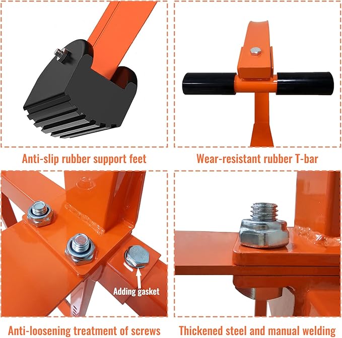 2 in 1 Ladder Stabilizer & Ladder Hook for Roof Ridge, Heavy Duty Ladder Roof Hooks with Rubber Grip T-Bar, Secure and Stable Ladder Standoff Arms for Roof Gutter with Anti-Slip Rubber Feet